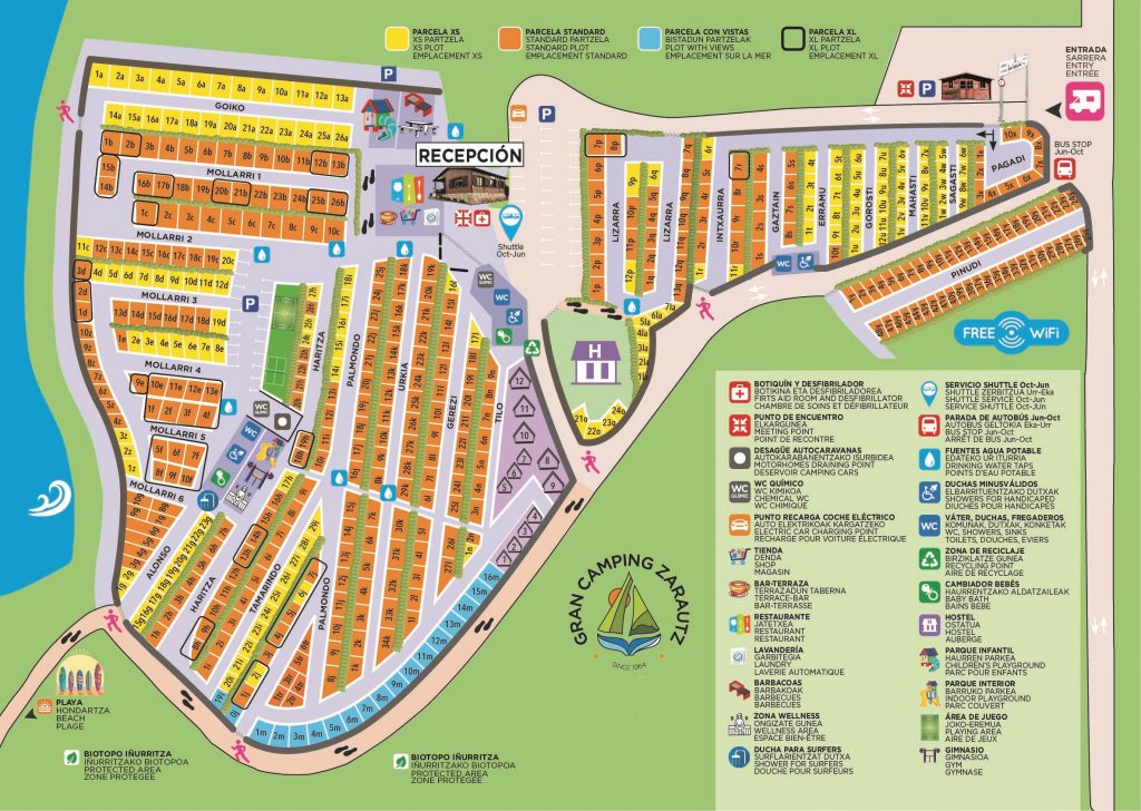 Gran Camping Zarautz map